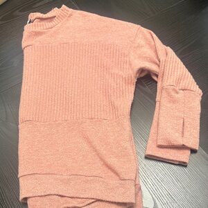 White Birch Women's Light Pink/Salmon Dolman Sleeve with thumb holes